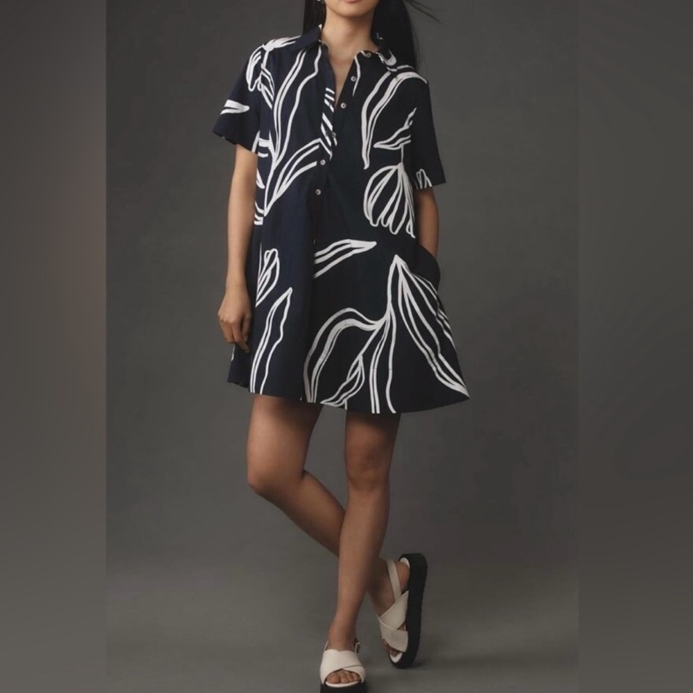 Anthropologie The Pollie Shortsleeve Tunic Mini Dress (M)